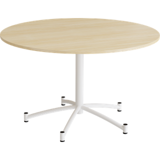 Rundt bord Zam Ø1200 mm, birk laminat på hvidt stel