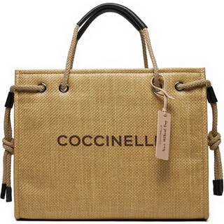 Coccinelle Never Without Bag Straw Logo Print Shopper taske natur