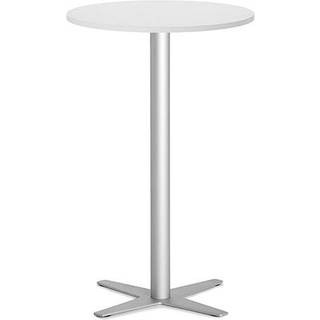 Bord Amy Ø650 mm H1050 mm, Hvid laminat Alugråt understel