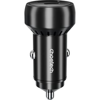 Choetech 2-port Biloplader QC, 60W (USB-C + USB-A), sort