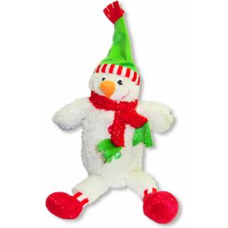 Plüsch Schneemann mit grüner Mütze