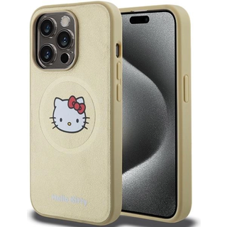 Hello Kitty læder Kitty Head MagSafe cover til iPhone 13 Pro Max - guld