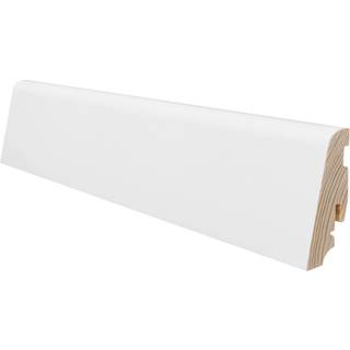 Hvidt fodpanel til parketgulv, 19 x 58 mm. (vandresistent)
