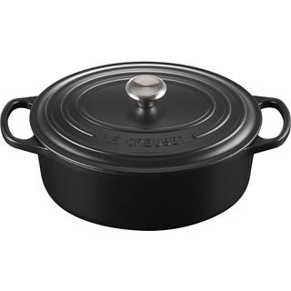 Le Creuset Bräter Signature Oval Gusseisen Schwarz 27cm