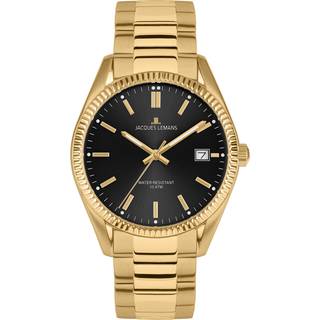 Jacques Lemans 50-3M Herrenuhr Derby Goldfarben/Schwarz