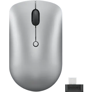 Lenovo - mouse - compact - 2.4 GHz - cloud grey - Mus - Optisk - 4 knapper - Grå