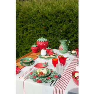 Bordallo Pinheiro Strawberries Skål 21 Cm - øvrige-tallerkner-fad Lertøj Grøn - 65002550