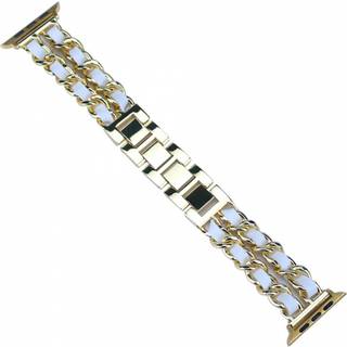Stilfuldt metalarmbånd til Apple Watch 38/40/41 mm, guld/hvid