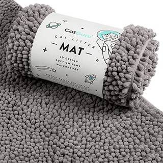 Catguru Cat Litter Mat Medium Extra Large XXL Vandt?t kuldkasse Mat Non Slip Kitty Kuldmaskine Vaskbart kuldfangstm?t Soft Kuldbakke Kat (Dark XL
