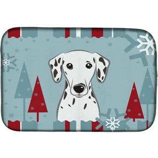 """" Caroline's Treasures Winter Holiday Dalmatian Dish Drying Mat 14 """" """" X 21 """" """" """"