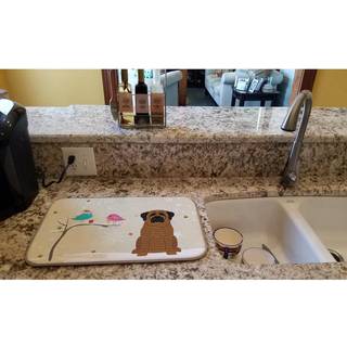 """" Carolines skatte julegaver mellem venner mastiff Brindle skål tørringsmåt 14 x 21 """"