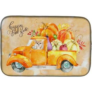 """" Caroline's Treasures CK2661DDM Fall Harvest Chihuahua Dish-Drying-Mats 14x21 Multicolor """"
