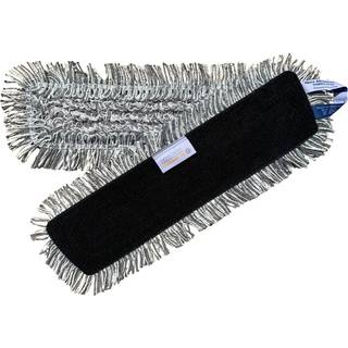 Tør- fugt- og vådmoppe bomuld/polyester 40cm med velcro grå
