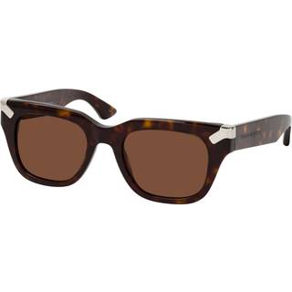 Alexander McQueen Mand AM0439S 003 Solbriller Acetat Havana Brun Firkantet