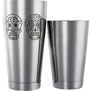 Barfly Skull Cocktail Shaker Tin Set (18 oz og 28 oz) Rustfrit stål Skull M37009SKU