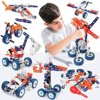 152 dele 12-i-1 STEM Erector-sæt til drenge i alderen 6-9 år | Byggelegetøjssæt, gør-det-selv konstruktion, læring og sjov