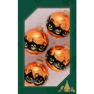 Jack O'Lanterns Halloween Weihnachtskugeln Ø6,5cm 4 Stück