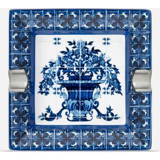 Dolce&Gabbana Casa Barware - 'Blu Mediterraneo' ashtray, square, medium in Multicolor 100%PORCELAIN