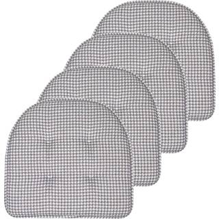 Sweet Home Collection Stol Pushion Memory Foam Pads Tufted Slip Non Skid Rubber Back U-formet 17 """" X 16 """" S?deovertr?k 4 Count (Pack of 1) Houn