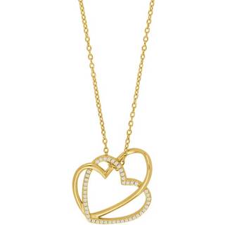 Siersbøl Sølvforgyldt hjerte med cubic zirkonia inkl. kæde