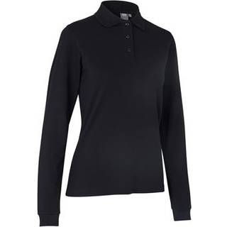 ID 0545 Langærmet poloshirt stretch dame Sort 5XL