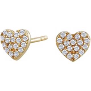 Siersbøl 8kt. guldørestikker hjerte med cubic zirkonia