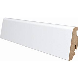 Hvidt fodpanel til laminatgulv, 19 x 58 mm.