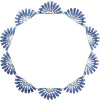DAISY Halskæde, Blå (str. ML), Georg Jensen, Sterlingsølv / Blå emalje