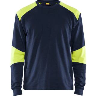 Blåkläder 3457 Brandhæmmende T-shirt lang ærme Inherent / Brandhæmmende T-shirt lang ærme Inherent - S - Marineblå/High Vis Gul