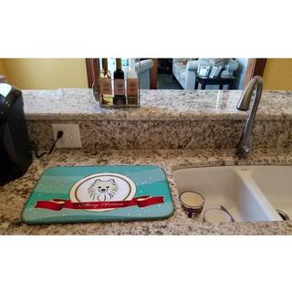 """" Caroline's Treasures Pomeranian Merry Christmas Dish Drying Mat 14 """" """" X 21 """" """" """"