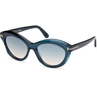 TOM FORD Kvinde FT1111 TONI 92P Solbriller Acetat Blå Grøn Rund Normal Skygge