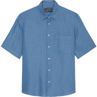 Marc O'Polo Herren Kurzarmhemd blau
