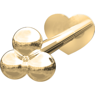 Piercing smykker - Pierce52 Labret piercing i 14kt. guld med 3 kugler