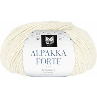 Dale Alpakka Forte 711 Natur Indhold: 80% alpaca, 20% nylon Vægt/længde: 50 g = ca. 133 meter Anbefalede pinde: 2.5-3.5 mm Strikkefasthed: 10 cm = 26-27 m på pind 2.5-3 mm / 25 m på pind 3.5 mm Vask: Uldvask30 °C / Vaskes med vrangen ud / Brug vaskemiddel til ud/silke / Brug ikke skyllemiddel / Tørres fladt.