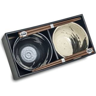 Japansk lille  skålsæt, 4 dele – Black and White Ø13 cm