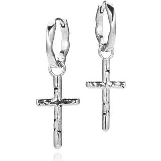 Cross Oxideret Sølv Ørering fra Samie X1009SOS