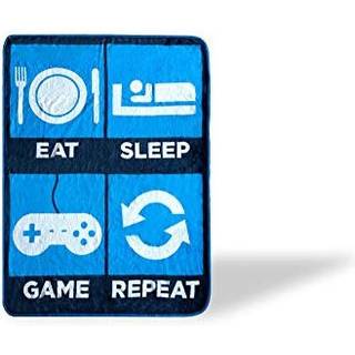 Just Funky Spis Sov Spil Gentag Stor Gamer fleece-tæppe | 60 x 45 tommer