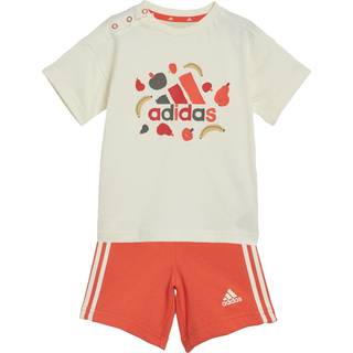 adidas Essentials T-shirt og shorts sæt til baby Piger med frugt print Elfenbensfarvet/Lyse rød