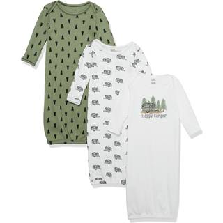 R?rt af natur baby organiske bomuldskjoler Happy Camper Preemienewborn