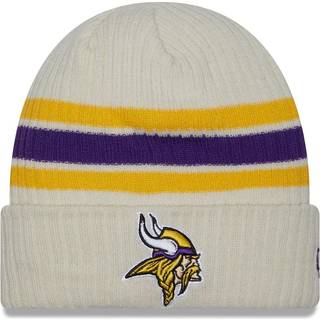 Minnesota Vikings NFL Light Beige Cuff Knit Beanie Hat newera adult unisex Cream newera adult unisex Cream newera adult unisex Cream newera adult unis - Osfm