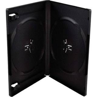 Maxtek 14mm sort standard dobbeltkapacitet DVD -sag og outter Clear Sleeve 25 stykker pakke