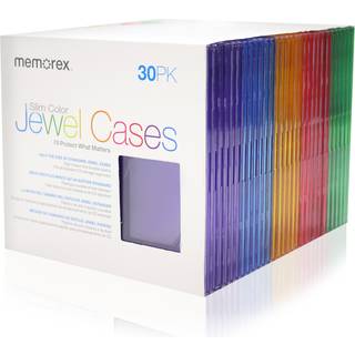 Memorex 30-Pack Slim CD Jewel Case (5mm)- Assorterede farver