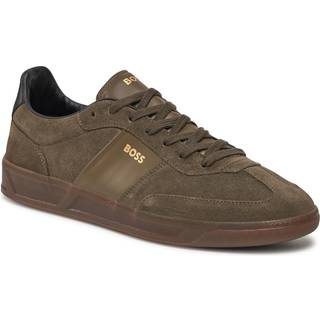 BOSS Black Herren Sneaker grün Velours
