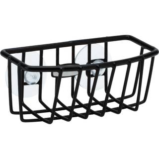K?kkendetaljer Sugning Cup Sponge Holder Sink Caddy Storage & Organization Rust Resistant Black
