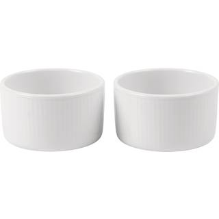 Hvid Riflet 2-pak Souffléskål, White, Ø9 cm