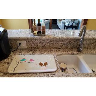 """" Carolines skatte julegaver mellem venner papillion rød hvid skål tørrende mat 14 x 21 """"