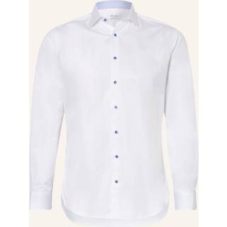Stenströms Hvid Skjorte i twill med kontrastfarve | Herre |Herreskjorter | Fitted Body | Størrelse: 44 | Hvid | Solid | Lange Ærmer