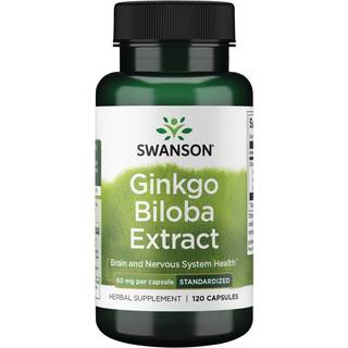 SWANSON Ginkgo Biloba-ekstrakt GinkgoSelect 60 mg 120 kapsler