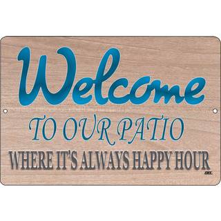 Rogue River Tactical Funny Sarcastic Metal Tin Sign Wall Decor Man Cave Bar Velkommen til vores g?rdhave Happy Hour