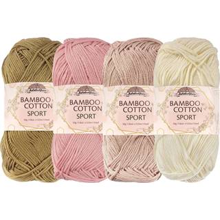 Jubileeyarn bambus bomuldssport garn - 50g/skein - nuancer af neutrale toner - 4 Skeins